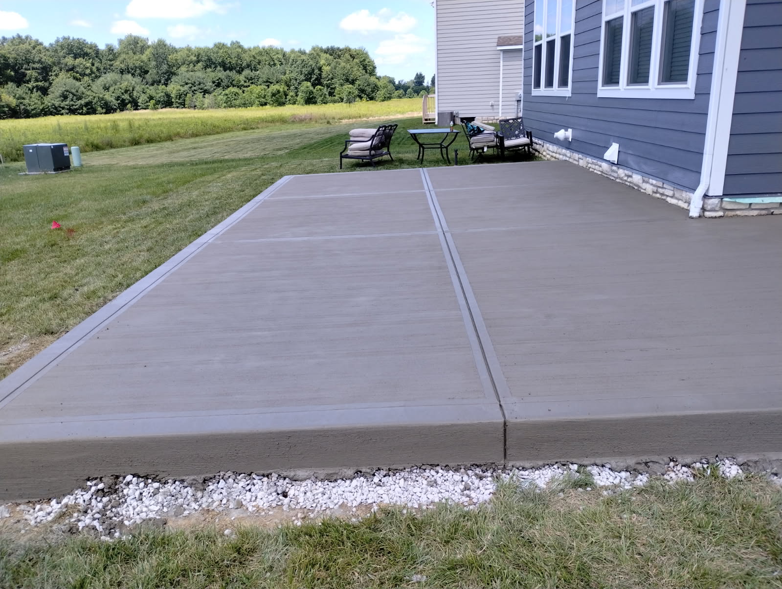 Backyard concrete patio